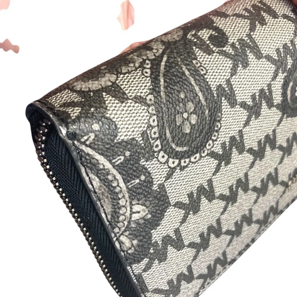 Michael kors jet set paisley large zipper clutch wristlet wallet